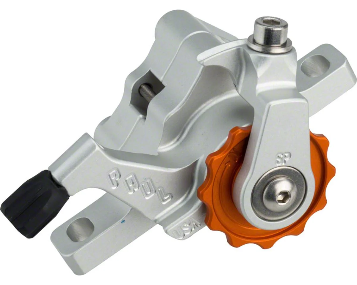 Paul Components Klamper Disc Brake Caliper (Silver/Orange) (Mechanical) (Front or Rear) (Short Pull) (Post Mount)